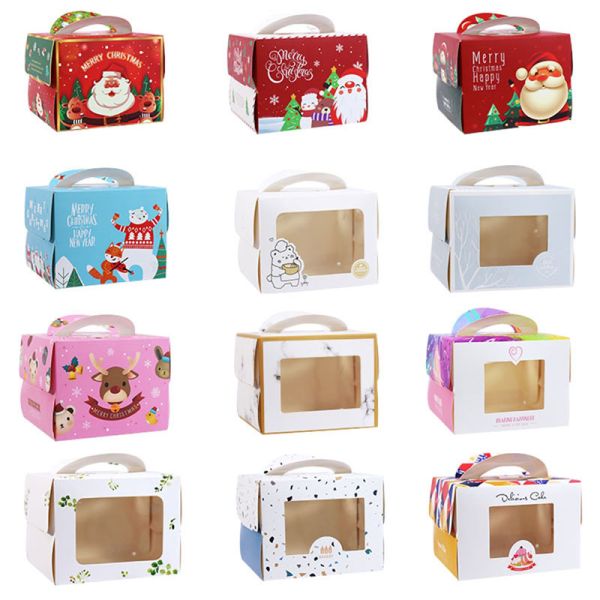 Personalised CYMK Printing Xmas Gift Box For Christmas Cake Sweet Candy 600gsm