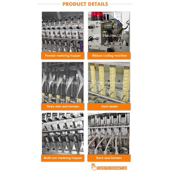 Автоматическая 20g 40g 80g многолинейная смесь спортивных напитков с палочкой для упаковки порошка 4 линии машина для упаковки порошка