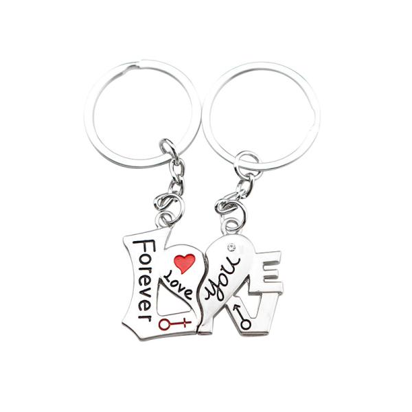 Rhinestone Lovely Heart Shape Personalized Keychain Gifts Metal