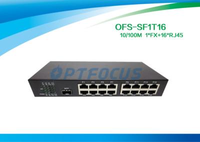 Único entalhe 100BASE de SFP do porto do interruptor 1 da fibra óptica 10gb - Fx 16Port 10/100BASE - Tx