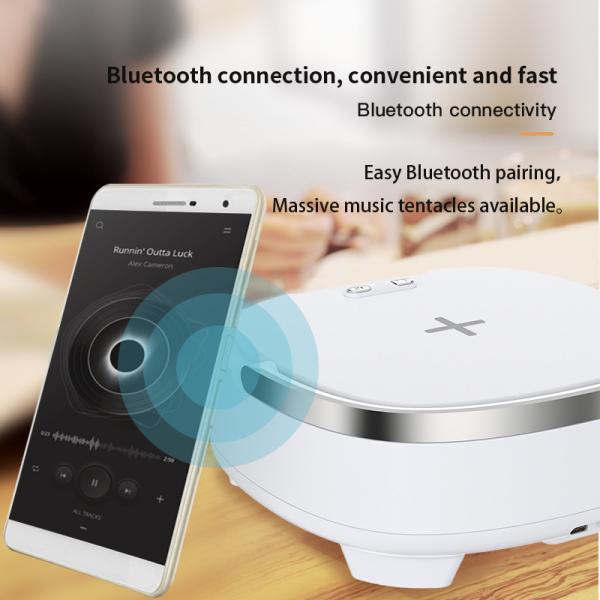 ABS Bluetooth Speaker Qi Charger 4.2  Version With Alarm Clock