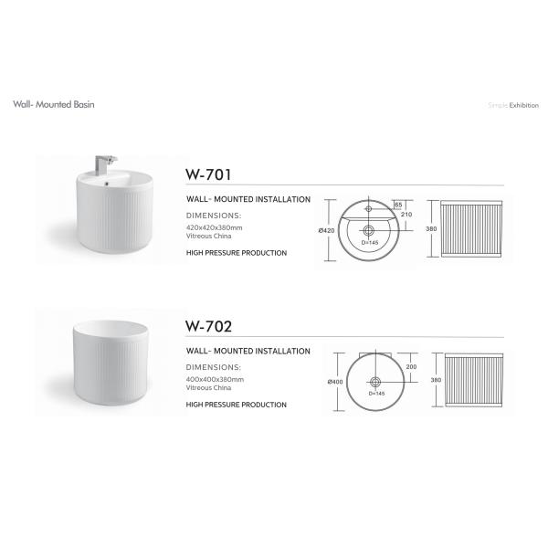 Modern Single-Hole Round White Ceramic Sink Bathroom Vanity Wash Basin with Single-Hole Faucet Mount