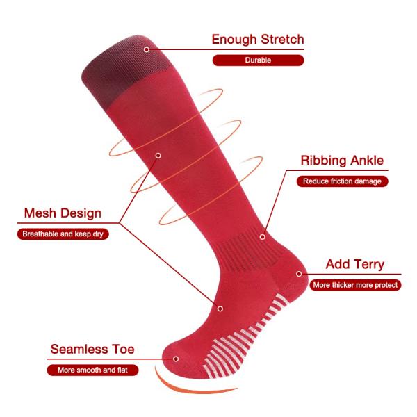 Thick Padded Football Socks Moisture Wicking Breathable Soccer Socks For Men