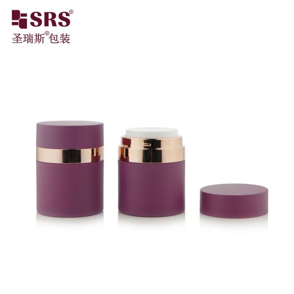 A100-1 15ml 30ml 50ml Acrylic Airless Jar Container Replaceable Facial Cream Jars Painted Color Logo Printing