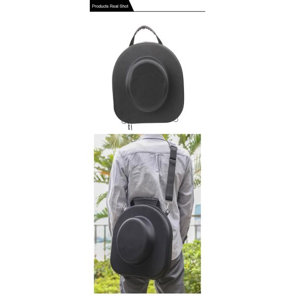 Black 5mm EVA 75degrees Baseball Hat Travel Bag With Double Zipper