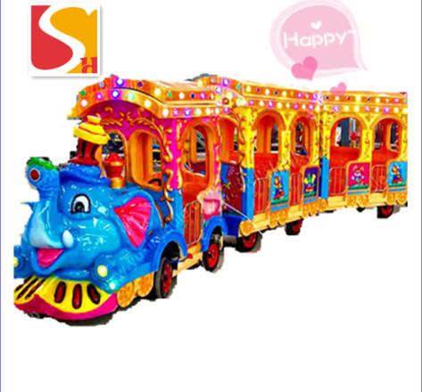 Colorful Indoor Kiddie Train Trackless Toy Train Customized Shape And Size