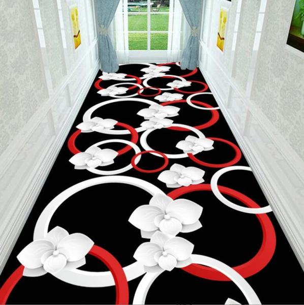 Plants And Flowers Commercial Floor Mat Entrance Corridor Stairway Hotel Mat