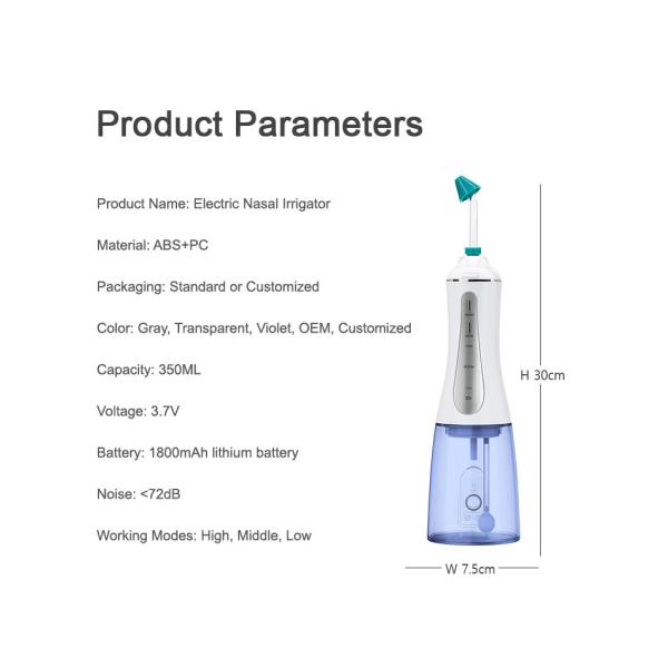 Водоустойчивое Handheld электрическое носовое Irrigator полощет 350ml 1800mAh