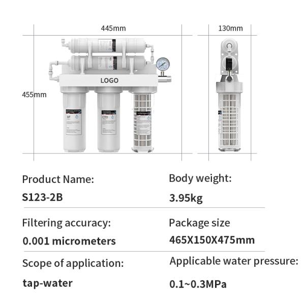 UF6 Grade Ultrafiltration Water Purifier For Household Kitchen Sink Filter