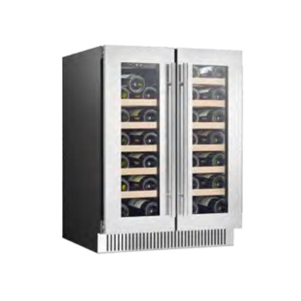 Reserva de espaço Refrigerador de aço inoxidável de zona dupla para armazenamento de cerveja de vinho