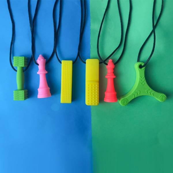 Hammer Shape Silicone Baby Teether Food Grade Soft Infant Chew Toy With Thread