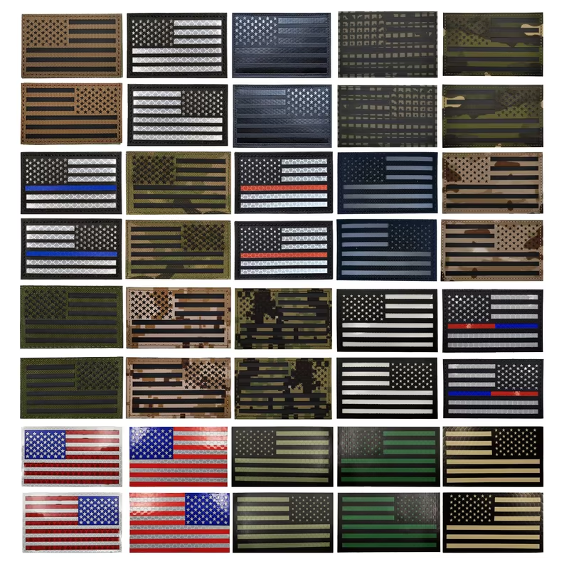 Wholesale Flag Tactical Embroidery Patch for Clothes Hat Team Stick-On Patches