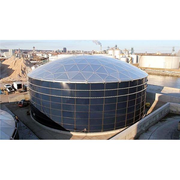 Vidrio fundido a acero Tanques de almacenamiento de agua abrochados Tipo de techo de cúpula para agua potable