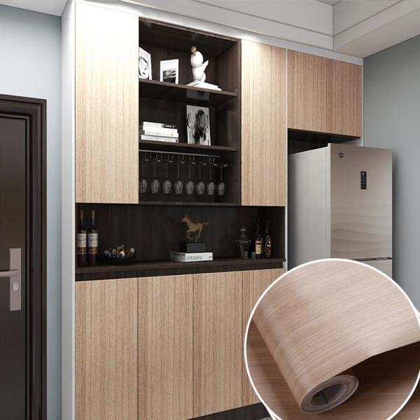 100M Roll Grey Wood Grain Wallpaper PVC Peel And Stick Wood Grain Wallpaper