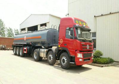 3 Axles Spring Suspension Chemical Tanker Truck For 33CBM Sodium Hypochlorite NaOCl