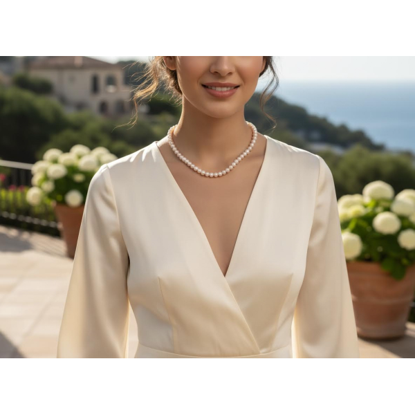 Hot New Products Valentine's Day Freshwater Pearl Necklace Purple Simple Round Pearls Hypoallergenic Jewelry