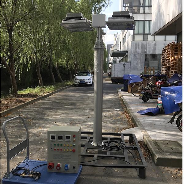 8m Pneumatic Telescopic Mast Light Tower for Fire Tender Illumination-4x200W LED flood lights