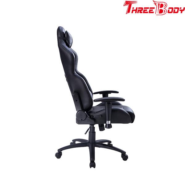Leather Executive Racing Office Chair , Black Racing Style Office Chair