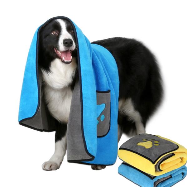 a fibra absorvente super engrossa a toalha do roupão do cão do inverno com os bolsos para os cães grandes rapidamente secos