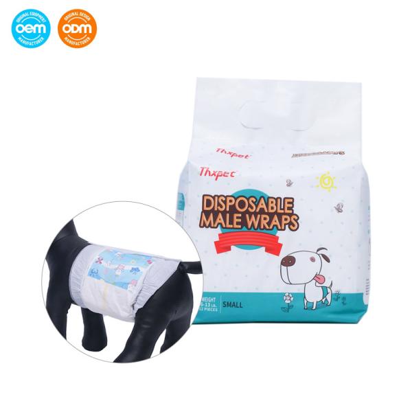 Plain Woven Disposable Puppy Diapers Leak Proof Disposable Cat Nappies OEM Packing