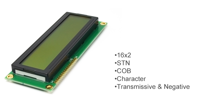 STN Y-N Yellow Green I2C 16x2 LCD Display Module 1602 Alphanumeric Character