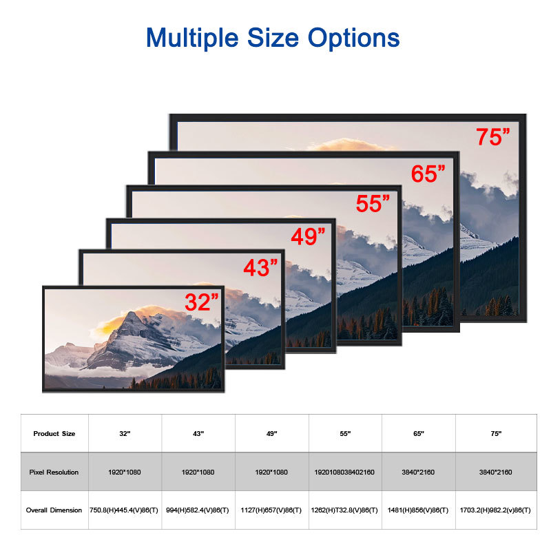55inch 2500nits IP66 Fully Sealed  Waterproof Dual Screen Outdoor Digital Signage and LCD Advertising Display