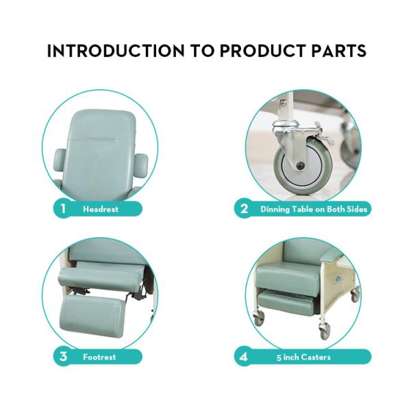 Mn-BDC005 Factory Price Clinic Care Reclining Medical Hospital Chair for Elderly