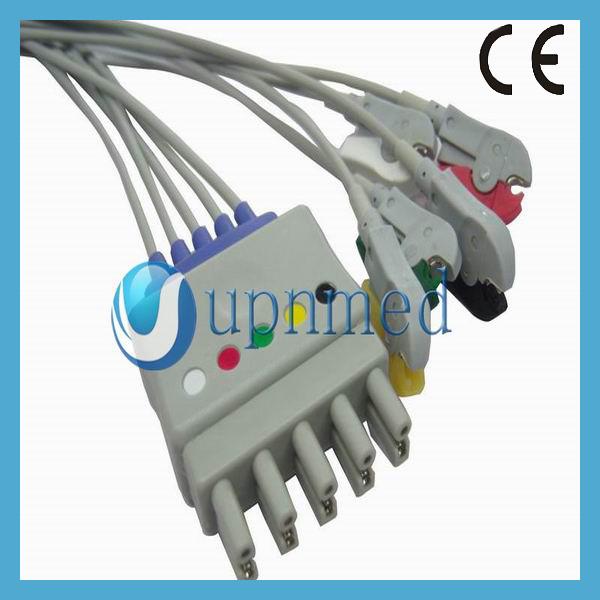 HP one piece 3 lead clip ecg cable with 8 pins male connector