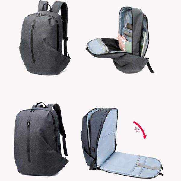Перезаряжаемые рюкзак ноутбука перемещения нейлона со спрятанной молнией