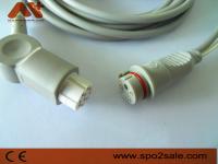 Datex Compatible IBP Adapter Cable For AS/3, AS/5, CC-104, Cardiocap CM-104, Cardiocap I, Cardiocap II, Cardiocap/5..