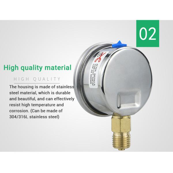 50mm Bottom Connection Glycerine Manometer Pressure Gauge for Oil Filled Applications