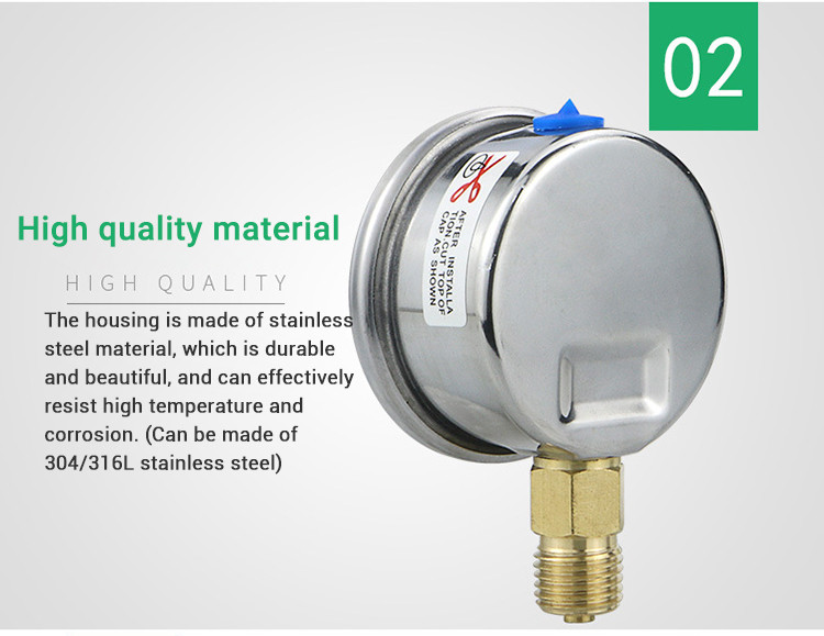 50mm Pressure Indicator Small Liquid Filled Pressure Gauge for Industrial Applications