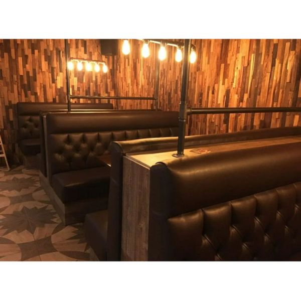Industrial Rustic Vintage Coffee Shop Pub Benches Button Back Pizza Street Restaurant Design
