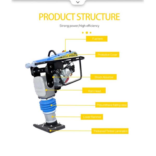 Handheld Gasoline Engine Rammer Jumping Vibrating Compactor Tamping Rammer for Tamping