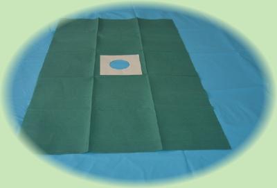 Green Medical Adhesive Disposable Fenestrated Drape For Hospital Clinic Surgery