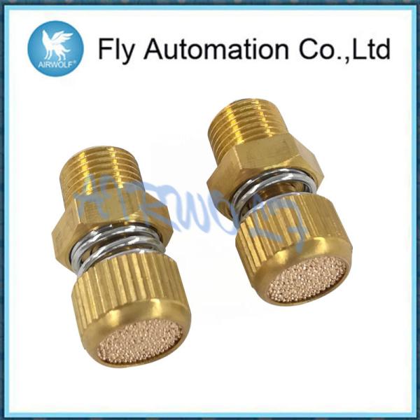 Airtac amarela o silencioso de bronze 3/8 da mola dos encaixes de tubo pneumático 1.5mpa