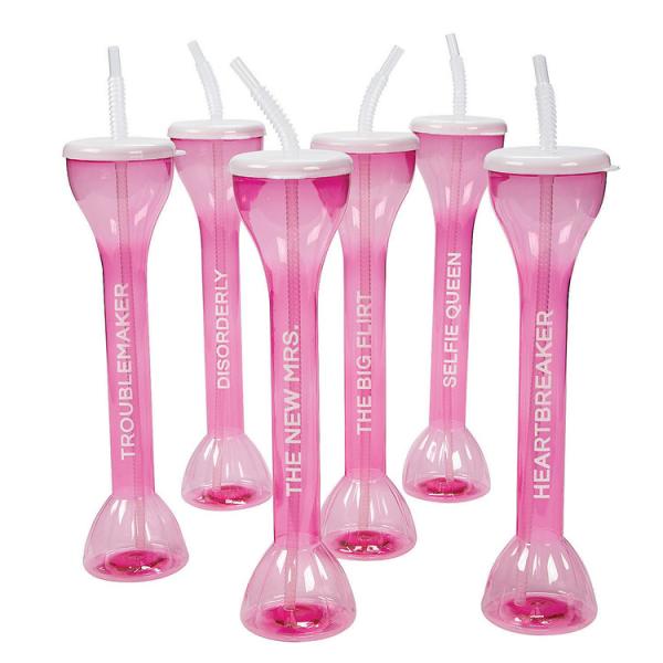 PET Party Yard Cups With Lids And Straws Luau Plastic Yard Glasses For Party Event