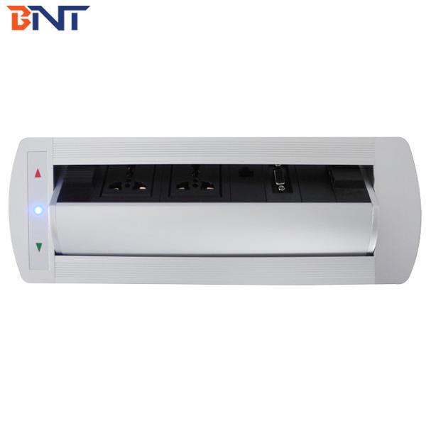 Sliver color smart furniture hidden desktop power socket box