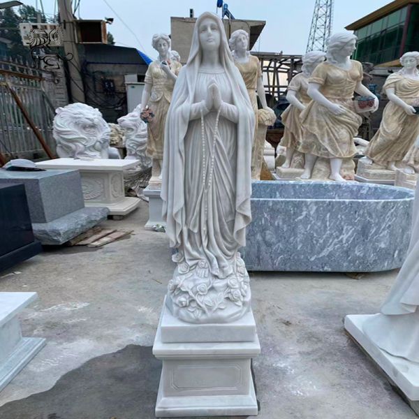 Marble Virgin Mary Statue Life Size Religious Christian Our Lady Sculpture Home Decoration Handcarved Church
