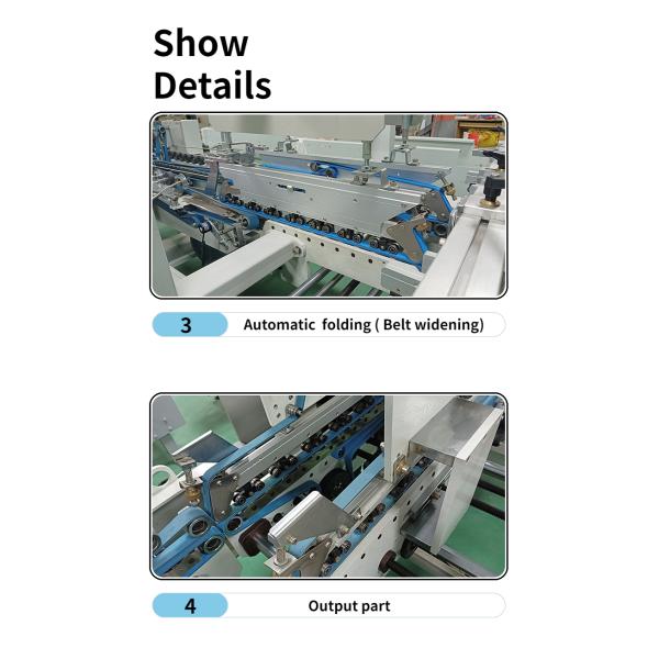 CQT 800 Caixa de cartão/corrugada de linha reta Máquina de colagem de pasta semi-automática
