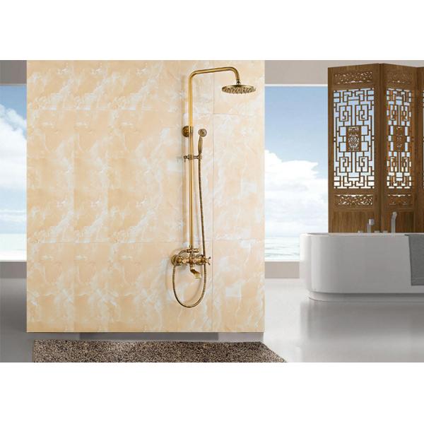 ROVATE Round Rainfall Shower System Dual Handle With Metered Faucets