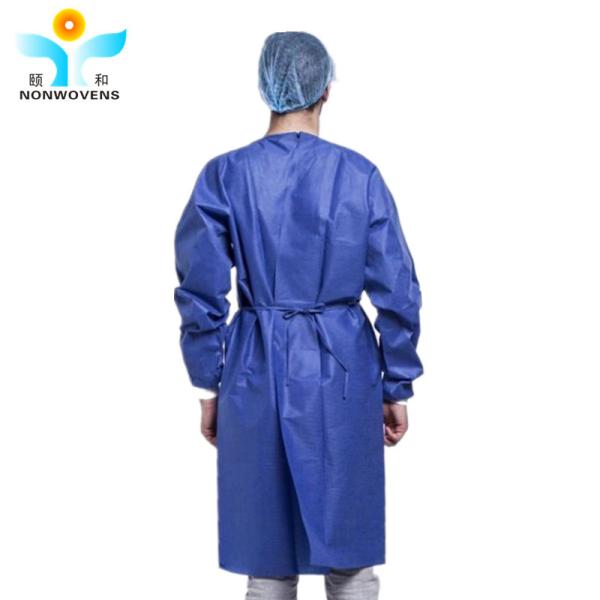 Disposable Medical SMMS Hospital Surgical Gown With Cuff And Ties CE Certified