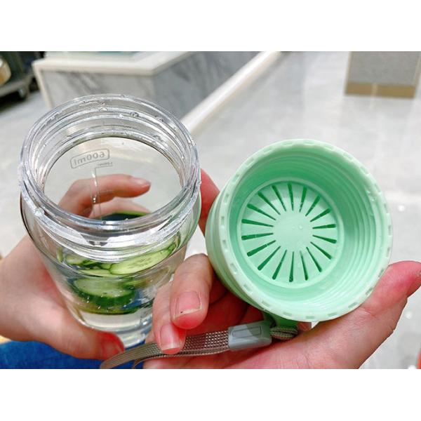 Food Grade High Temperature Resistance Leakproof Frosted Plastic Water Bottle With Strap