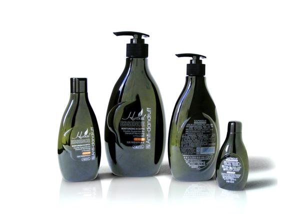 Elegant Dark Green Plastic Cosmetic Bottles For Body Wash 100ml 300ml 500ml