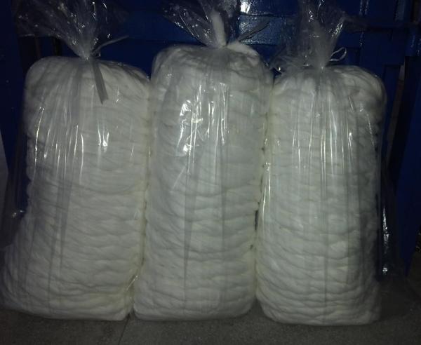 Disposable high absorbency cotton coil for making cotton ball