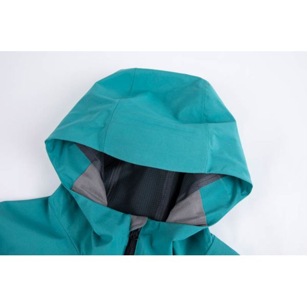 Men's Teal Waterproof Shell Jacket with Breathable Grid Lining for All-Weather Outdoor Adventures