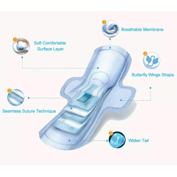 Colored Printed Cotton Non Woven Women Sanitary Napkins