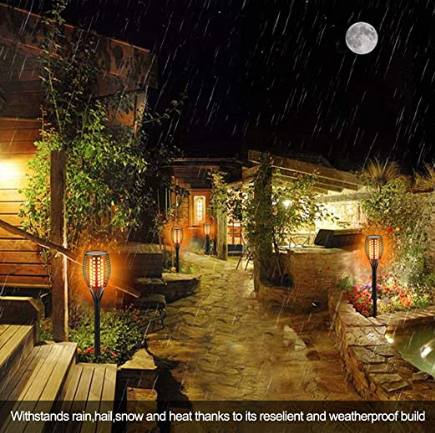 2 Pack 45 Inches IP65 Flame Solar Garden Lights