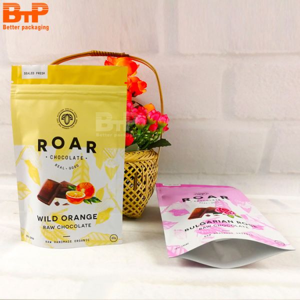 Customized Stand up Maylar Pouch Packaging Seal Zipper Bags for Biscuit Chocolate Dry Food Candy and Dry Fruit