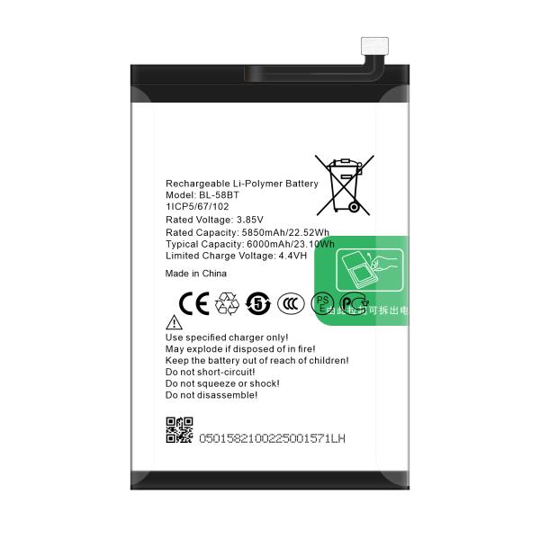 6000mah BL-58BT Lc8 Мобильный телефон батарея для Tecno Pouvoir 4 Pro перезаряжаемая батарея